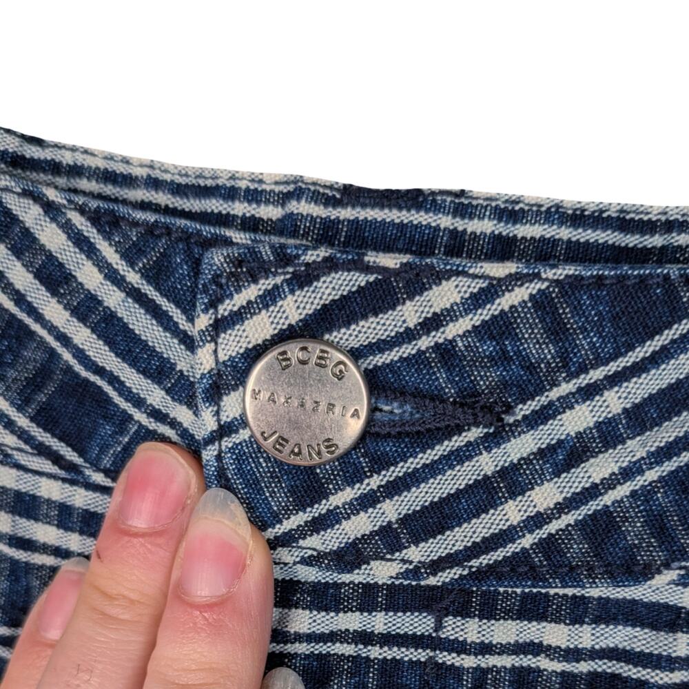 Vintage Y2K BCBG Max Azria Low Rise Cotton Plaid Hot Pants Shorts Navy 8 - Picture 4 of 7